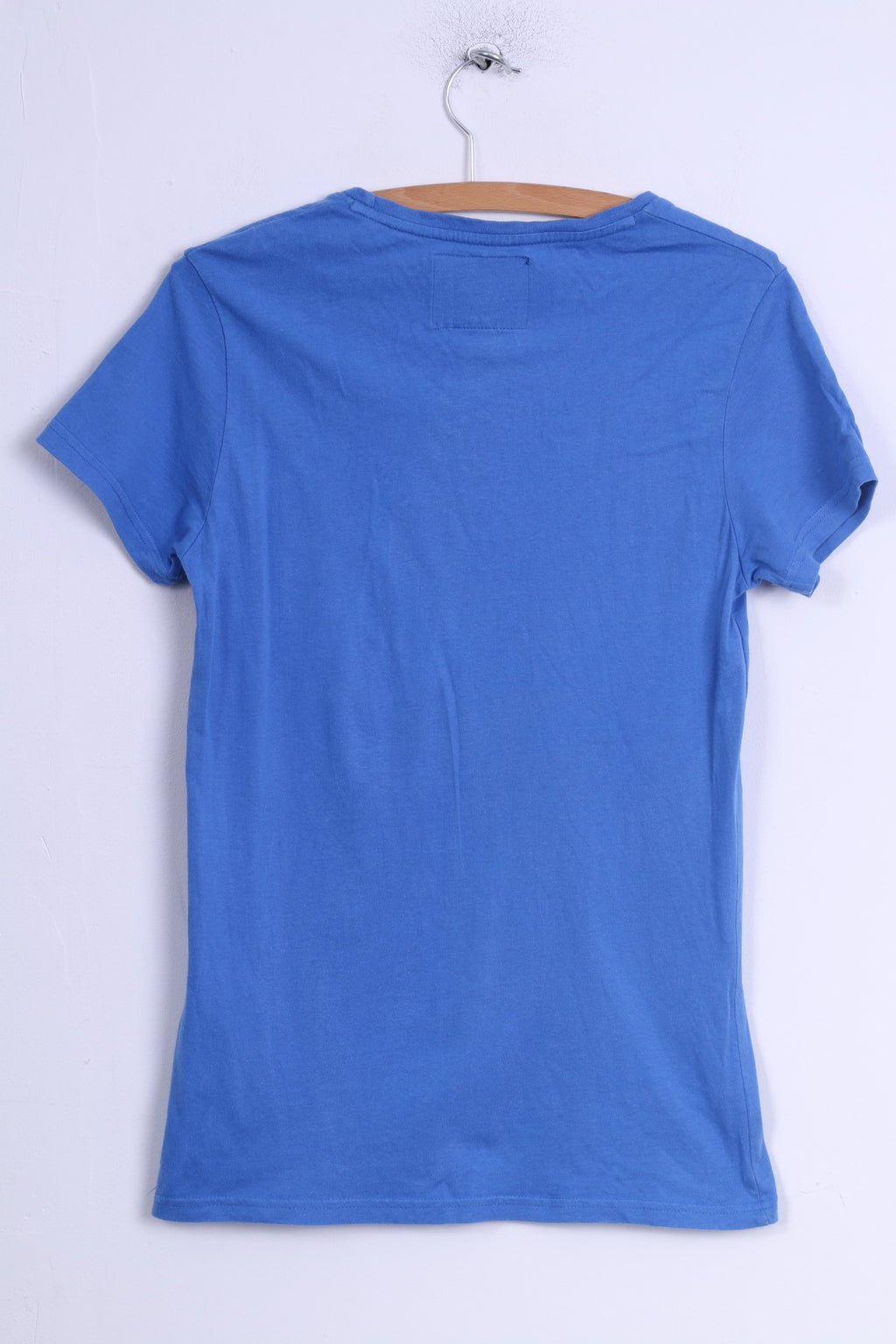 Superdry Womens S T-Shirt Blue Cotton Crew Neck Shirt Top Sport