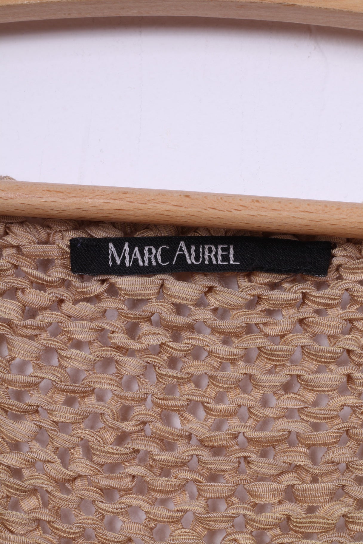 Marc Aurel Womens M Knit Vest Sleeveless V Neck Beige Top