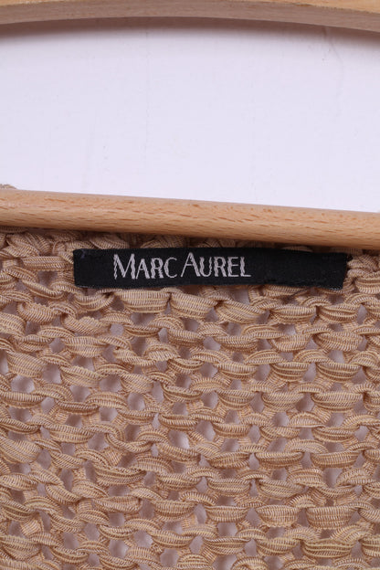 Marc Aurel Maglia da donna M in maglia senza maniche con scollo a V Top beige 
