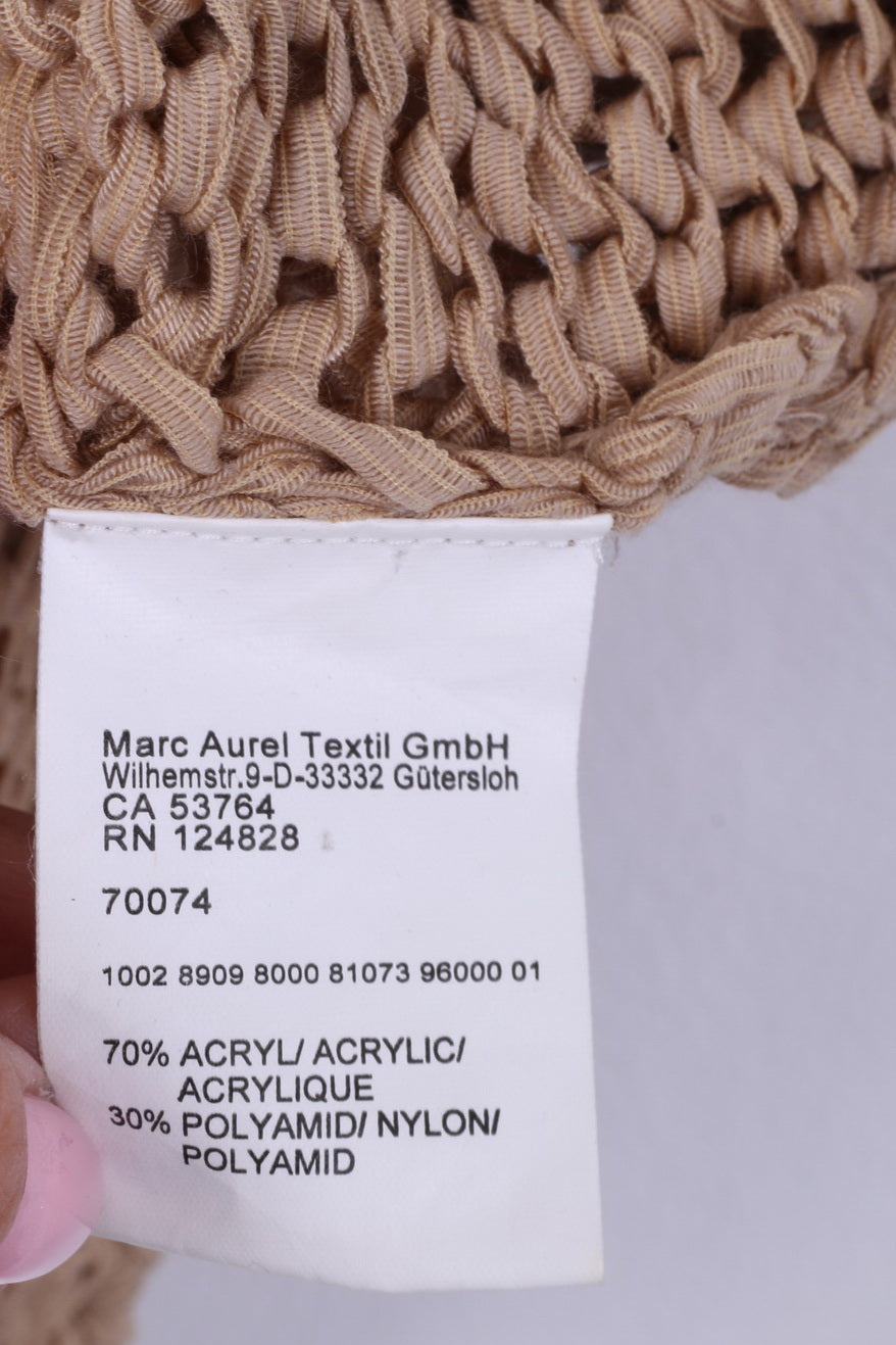 Marc Aurel Maglia da donna M in maglia senza maniche con scollo a V Top beige 