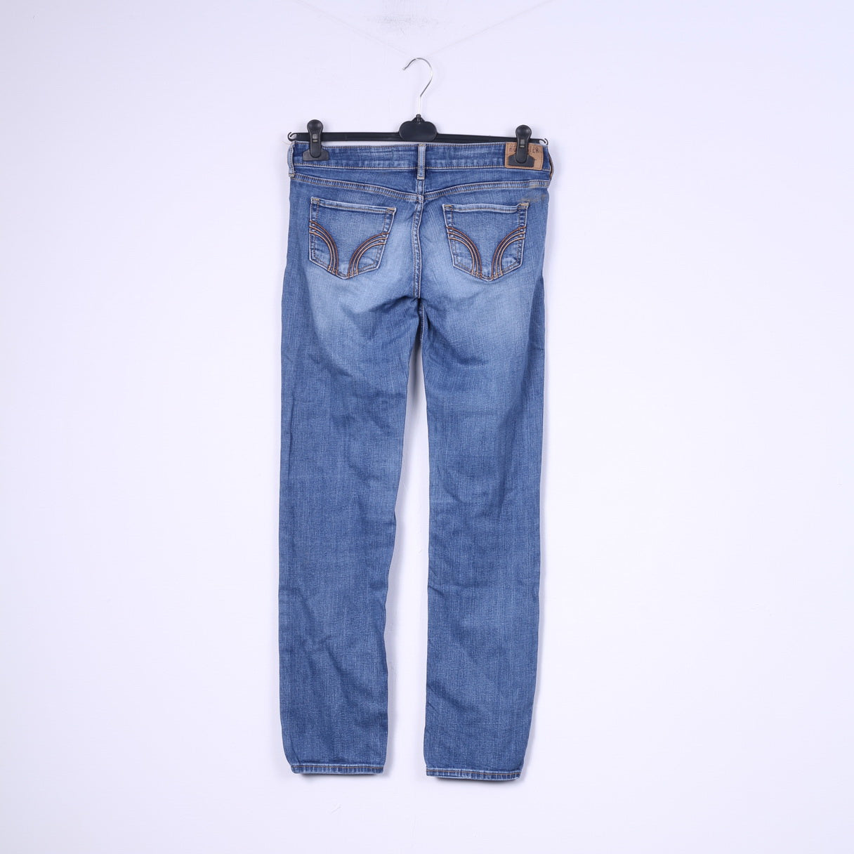 Hollister Femme 26 Jeans Pantalon Bleu Denim Coton Long Pantalon Classique