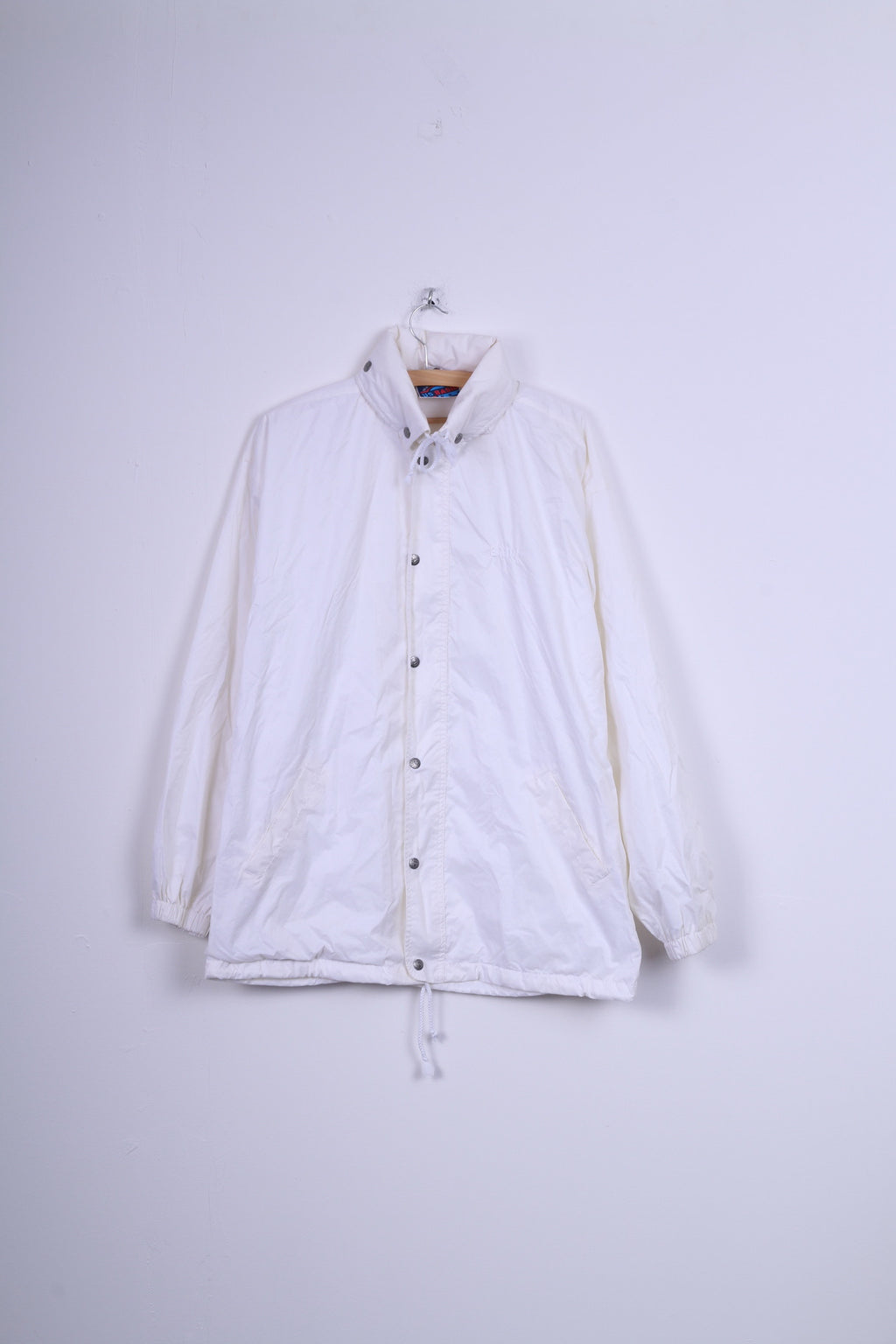 Giacca US Basic da donna L, in nylon color crema, impermeabile, con cerniera BMW, parte superiore leggera