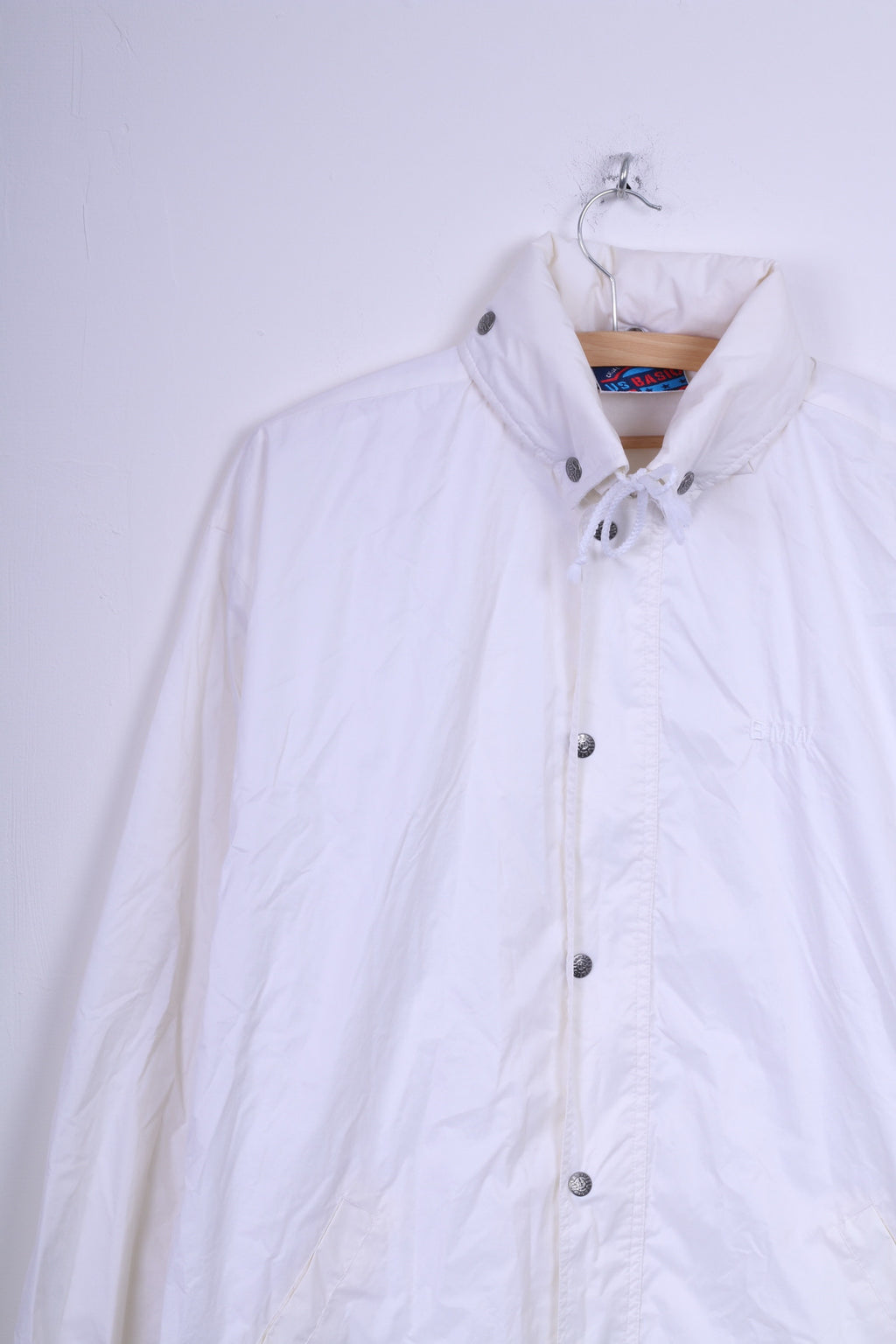 Giacca US Basic da donna L, in nylon color crema, impermeabile, con cerniera BMW, parte superiore leggera