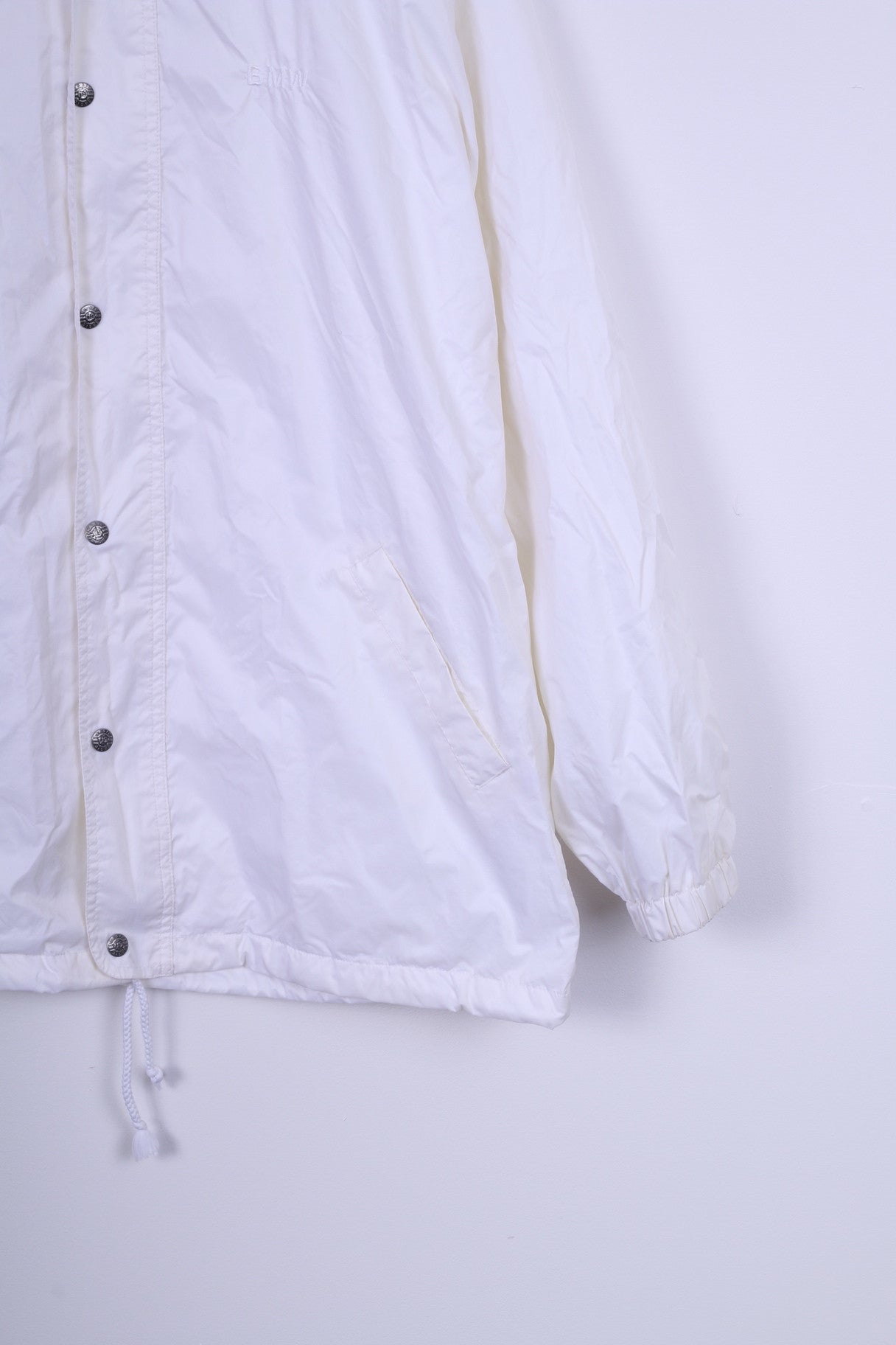 Giacca US Basic da donna L, in nylon color crema, impermeabile, con cerniera BMW, parte superiore leggera