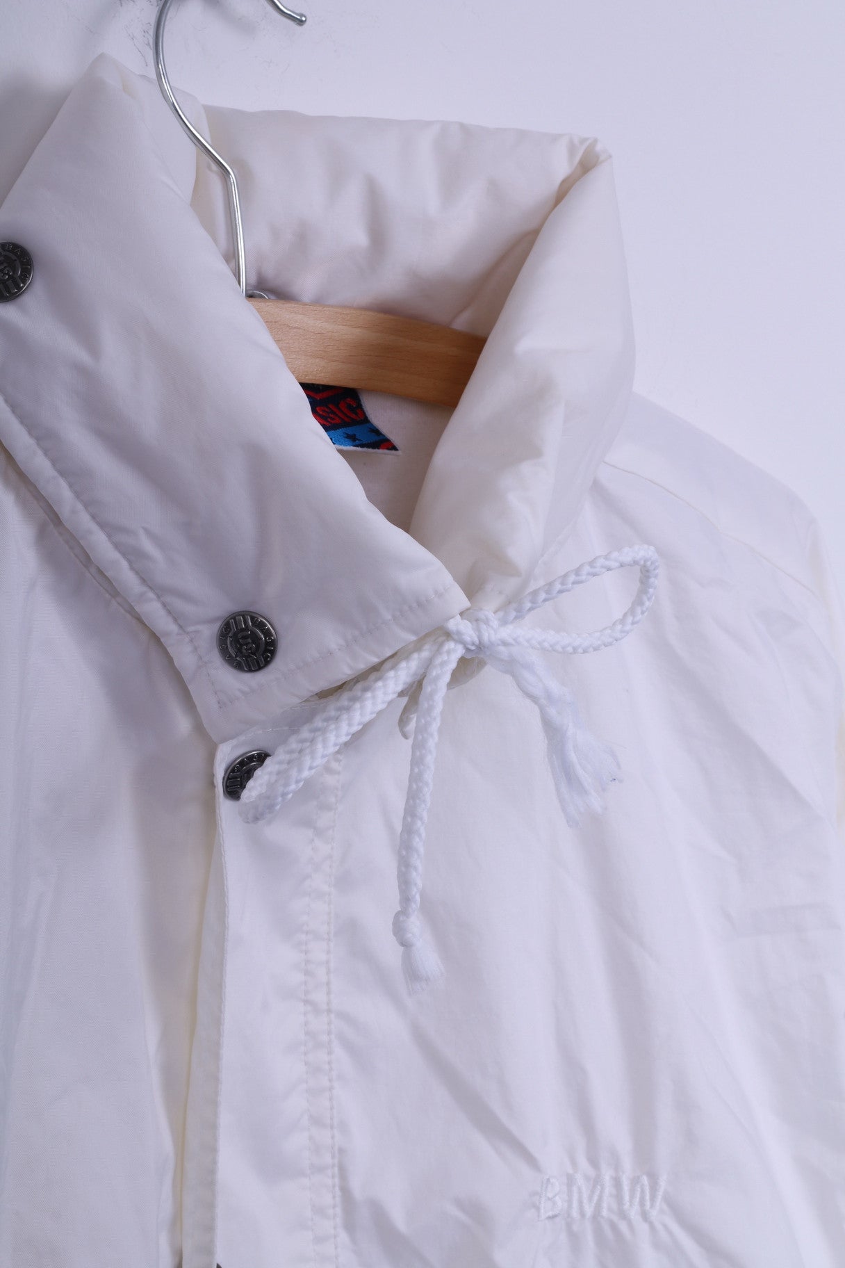 Giacca US Basic da donna L, in nylon color crema, impermeabile, con cerniera BMW, parte superiore leggera