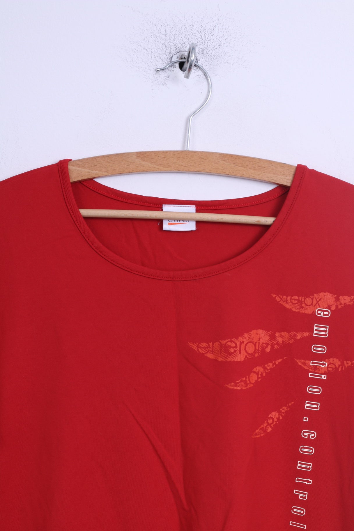Maglia da donna Etirel M rossa elasticizzata per il controllo delle emozioni, maglietta sportiva da allenamento