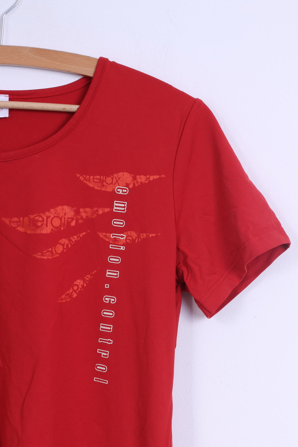 Maglia da donna Etirel M rossa elasticizzata per il controllo delle emozioni, maglietta sportiva da allenamento