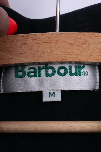 Barbour Mens M Polo Shirt Black Cotton Casual Plain Top