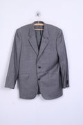 TM Lewin Uomo 41M Blazer Completo Top Giacca Grigia Sartoriale in Lana Monopetto