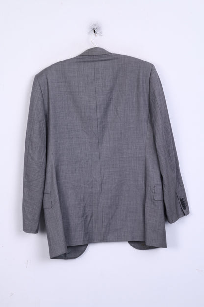 T.M. Lewin Mens 41M Blazer Suit Top Gray Jacket Tailoring Wool Single Breasted