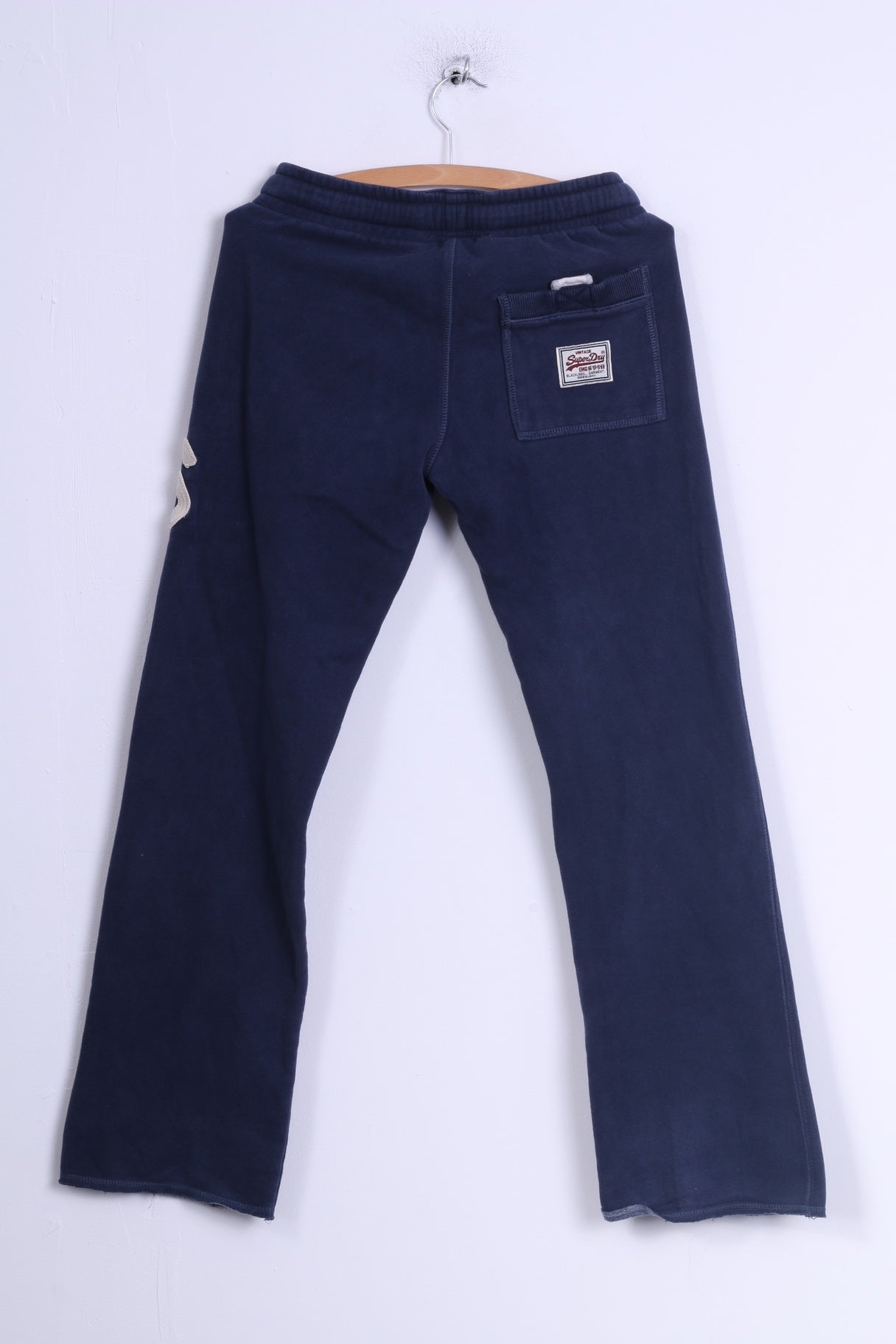 Superdry Womens XS Sweatpants Navy CottonTraining Fit Straight Pants