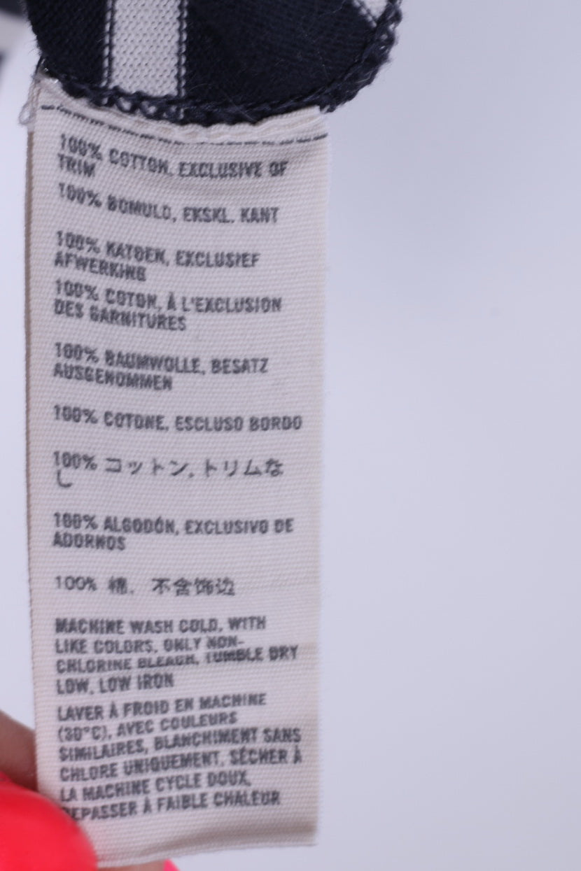 Abercrombie &amp; Fitch Chemise à manches longues XL (M) pour homme Bleu marine en coton rayé Muscle Fit Top