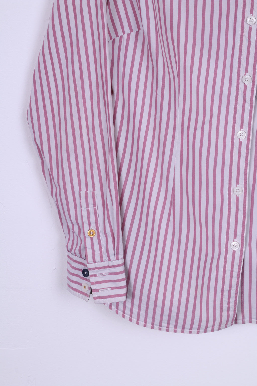 Joules Superduper Donna 6 S Camicia casual in cotone a righe rosa a maniche lunghe