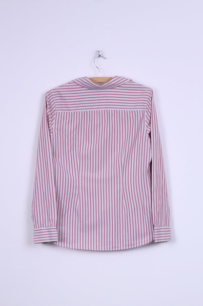 Joules Superduper Womens 6 S Casual Shirt Pink Striped Cotton Long Sleeve