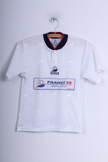 France 98 Boys M 8 age Shirt White Vintage Coupe De Monde 1998 France World Cup