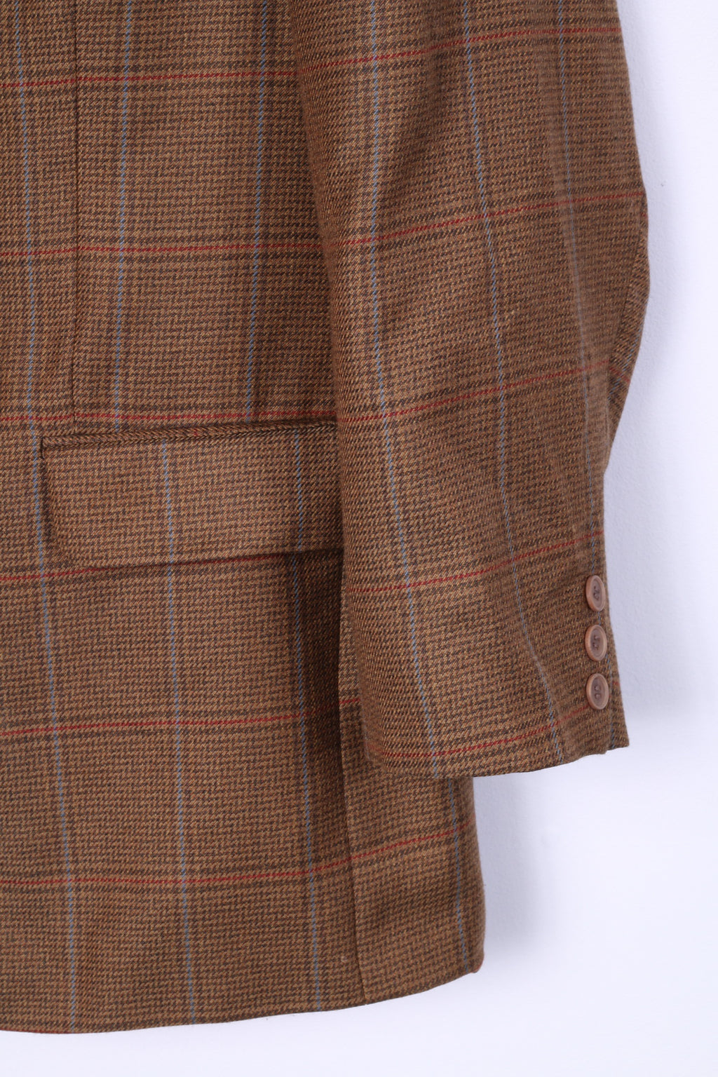 Otto Berg Fashion Blazer Palazzo à carreaux en laine à simple boutonnage pour homme 27 (XL) Moutarde 