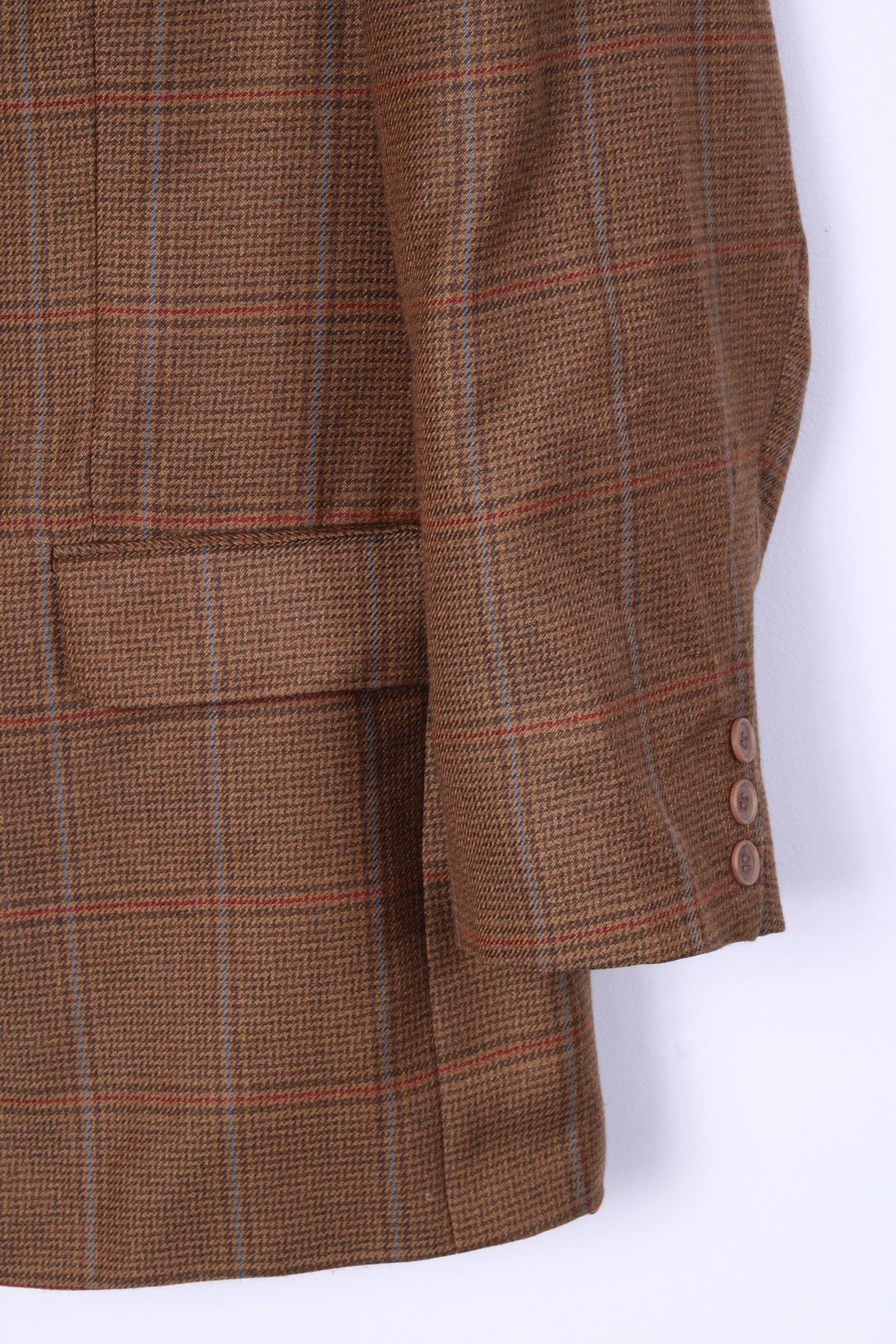 Otto Berg Fashion Blazer Palazzo à carreaux en laine à simple boutonnage pour homme 27 (XL) Moutarde 