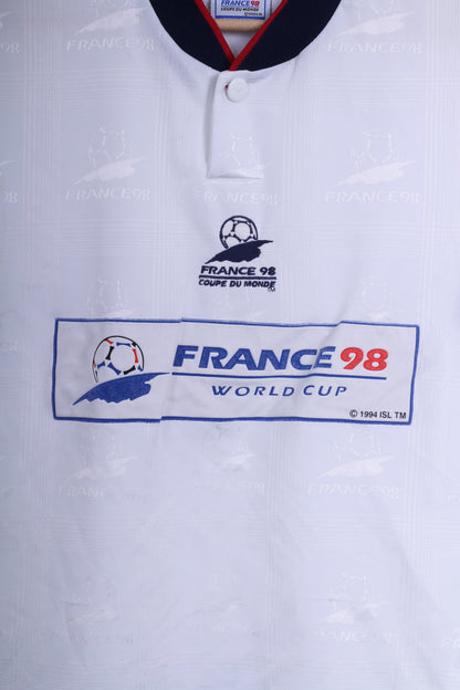 France 98 Boys M 8 age Shirt White Vintage Coupe De Monde 1998 France World Cup