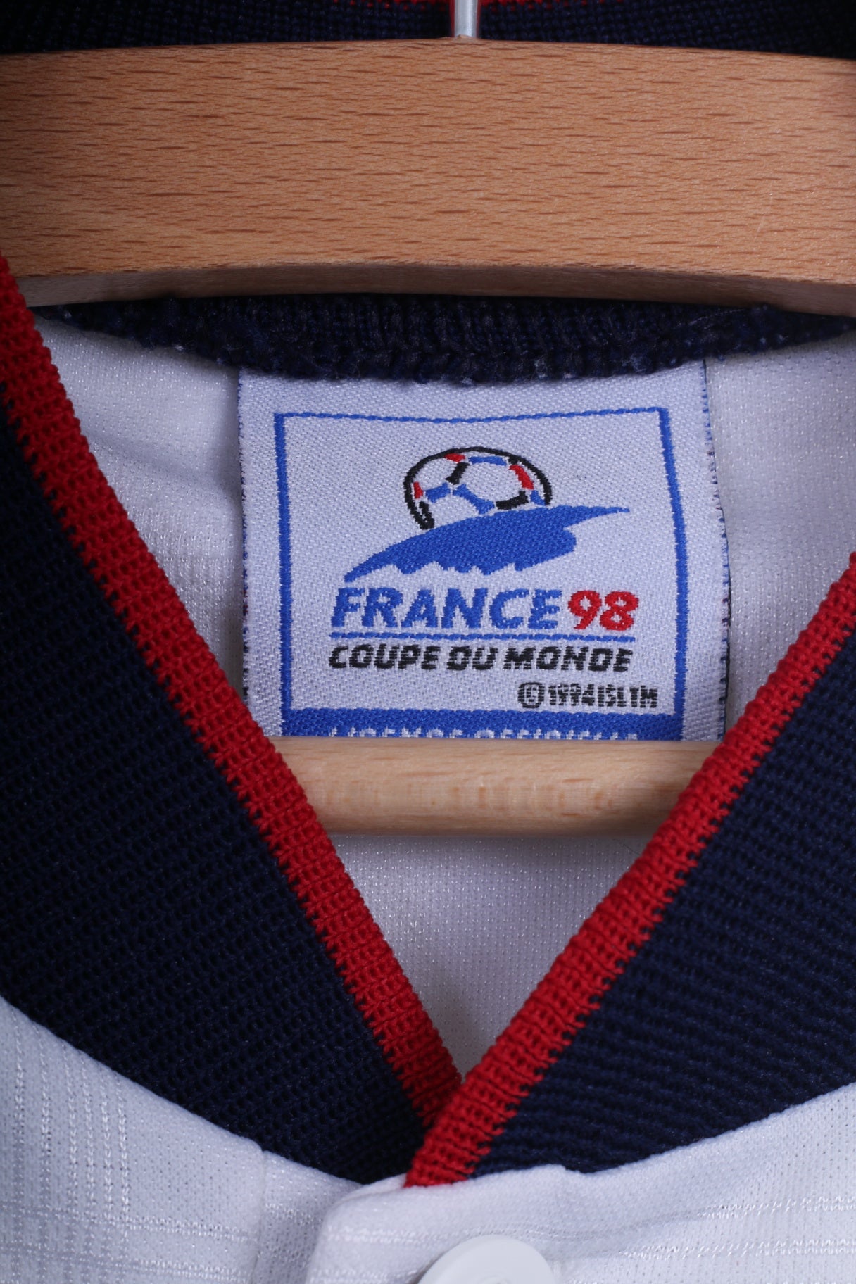 Maglia Francia 98 ragazzi M 8 anni bianca vintage Coupe De Monde 1998 Coppa del mondo di Francia
