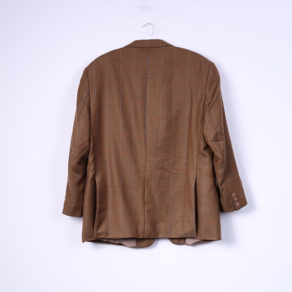 Otto Berg Fashion Blazer Palazzo à carreaux en laine à simple boutonnage pour homme 27 (XL) Moutarde 