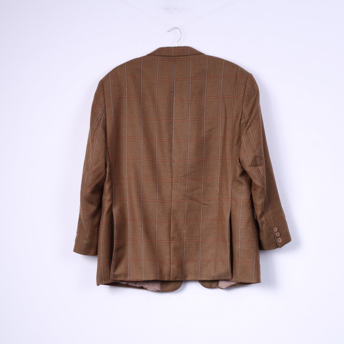 Otto Berg Fashion Blazer Palazzo à carreaux en laine à simple boutonnage pour homme 27 (XL) Moutarde 