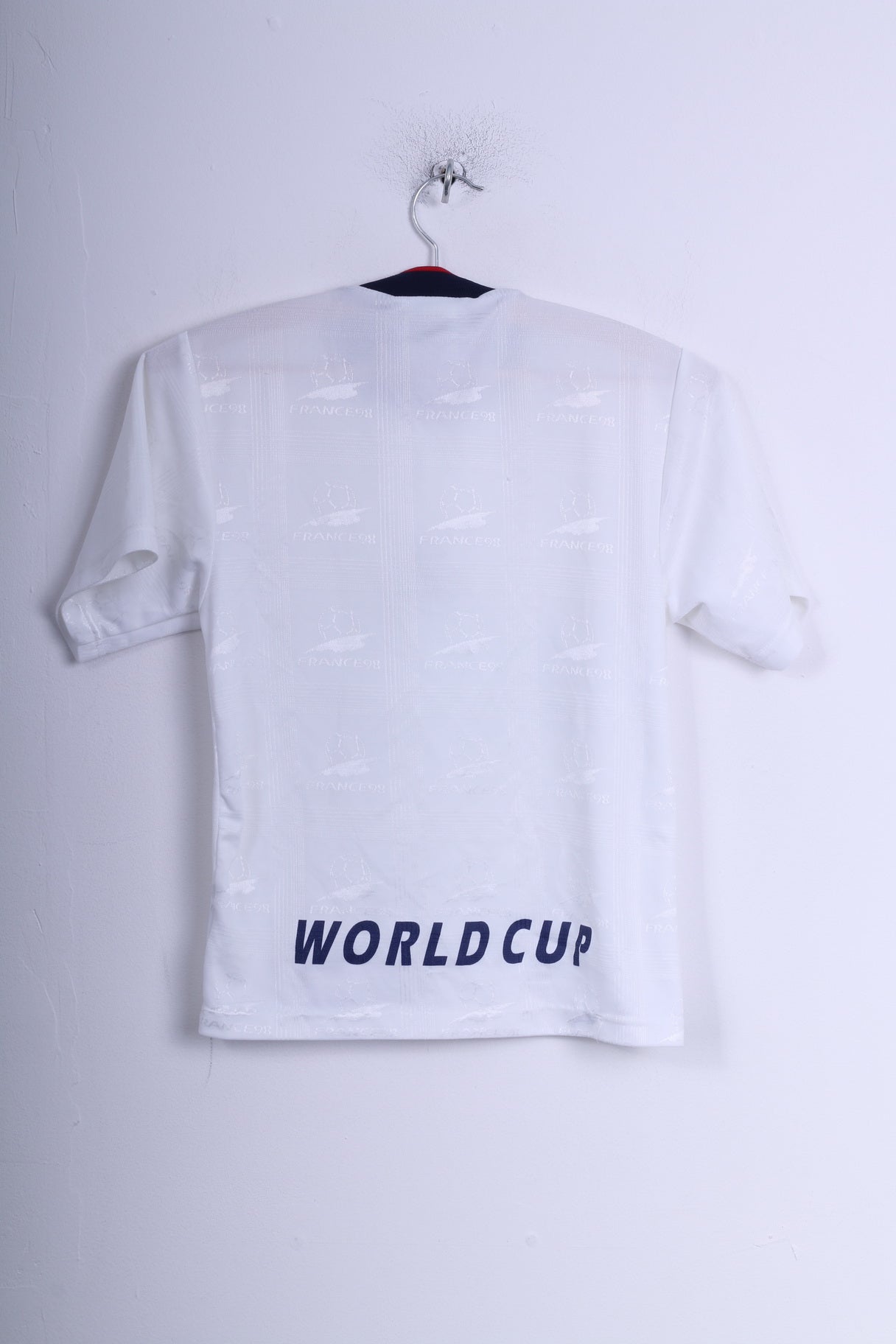 Maglia Francia 98 ragazzi M 8 anni bianca vintage Coupe De Monde 1998 Coppa del mondo di Francia