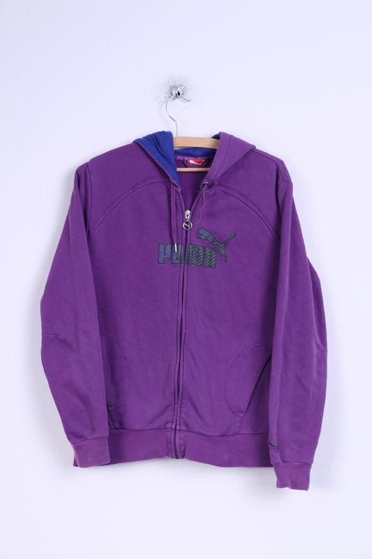 Felpa Puma Donna 18 XXL Viola con cerniera e cappuccio