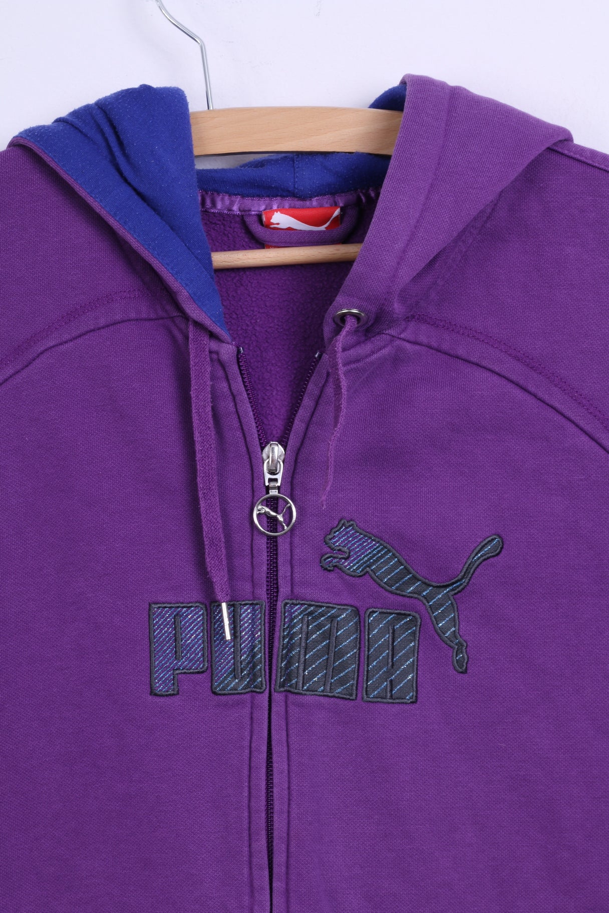 Puma Sweat-shirt 18 XXL pour femme Violet avec fermeture éclair et capuche