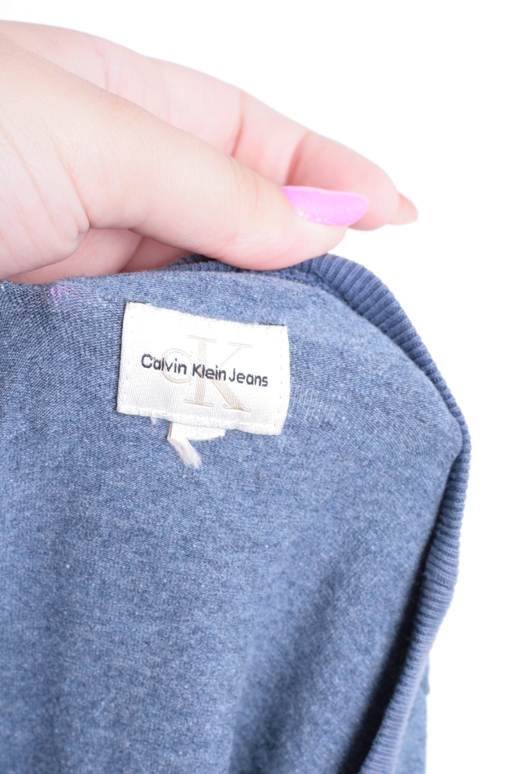 Calvin Klein Jeans Mens XL Shirt Crew Neck Navy Blue Short Sleeve Summer - RetrospectClothes