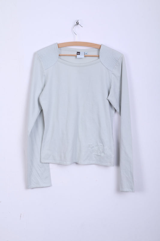 ROXY Life Womens M 5 long Sleeve t-Shirt Top Quiksilver Sputnik Mint Cotton