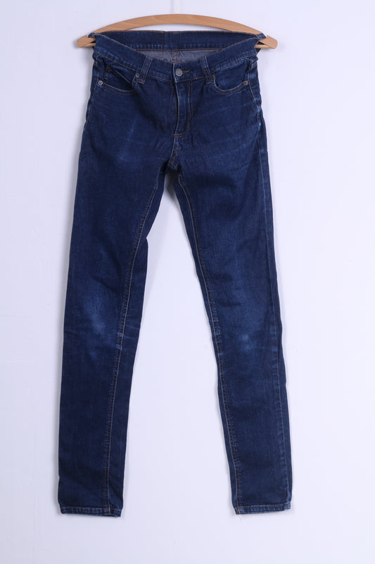 Cheap Monday Womens W29 L34 Trousers Blue Jeans Cotton Skinny Stretch