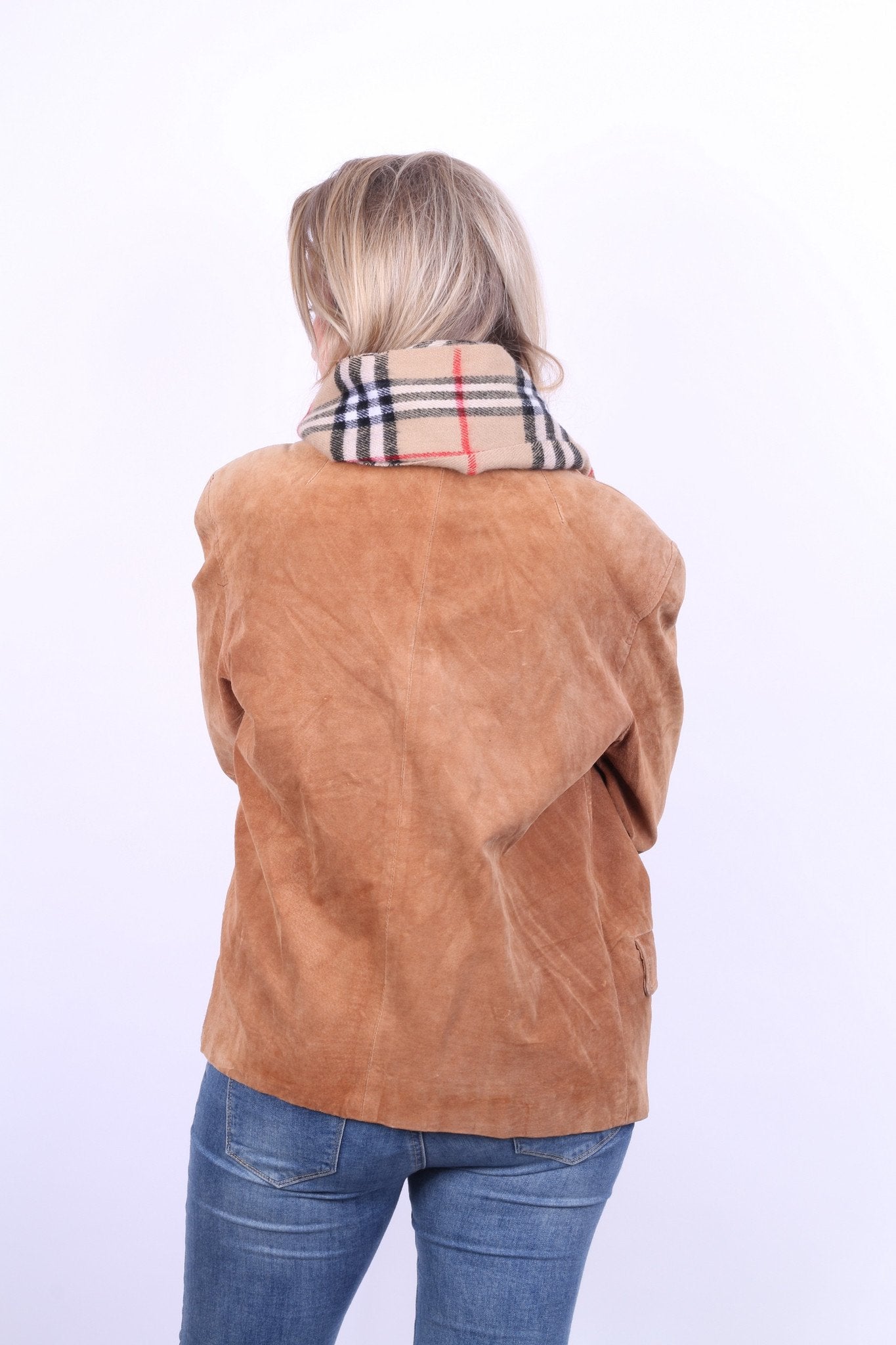 Good Time Donna 38 M Giacca in pelle Cammello Top con spalline in pelle scamosciata vintage