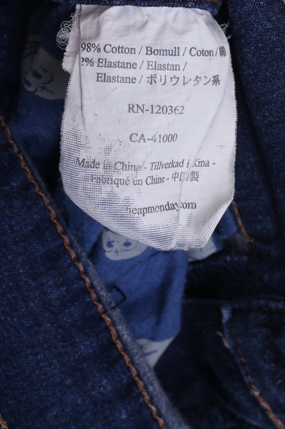 Cheap Monday Pantalon W29 L34 Femme Bleu Jeans Skinny Stretch