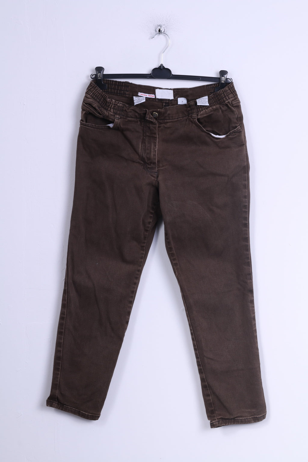 John Baner Womens 20 46 Trousers Brown Cotton Jeans Casual Pants