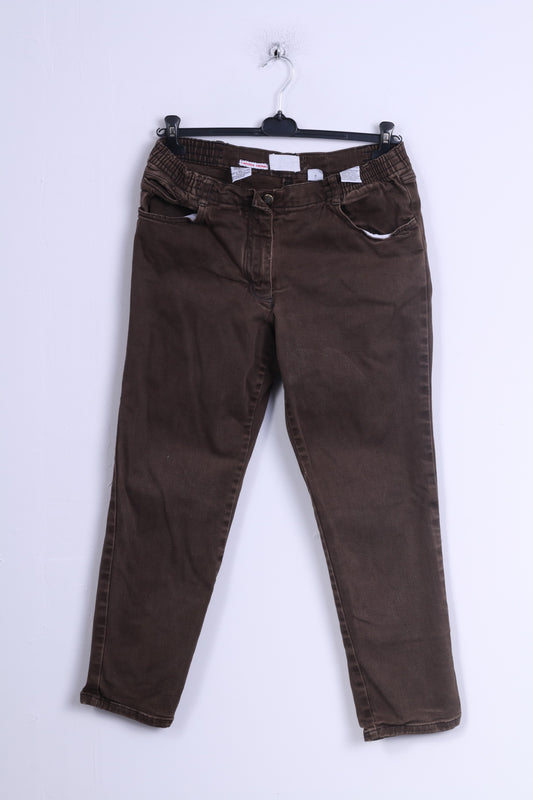 Pantaloni John Baner da donna 20 46 Pantaloni casual in jeans di cotone marrone