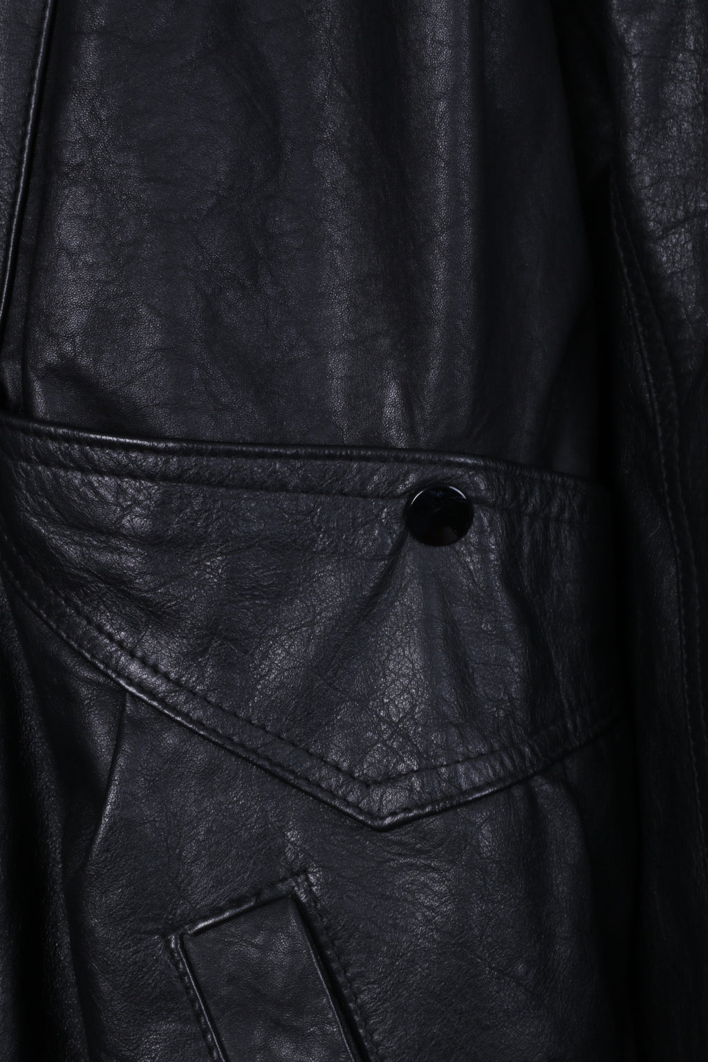 Giacca da uomo vintage L. Top da motociclista con bottoni automatici foderati in pelle bomber vintage nero
