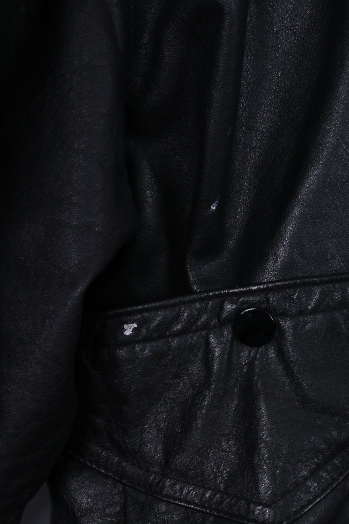 Giacca da uomo vintage L. Top da motociclista con bottoni automatici foderati in pelle bomber vintage nero