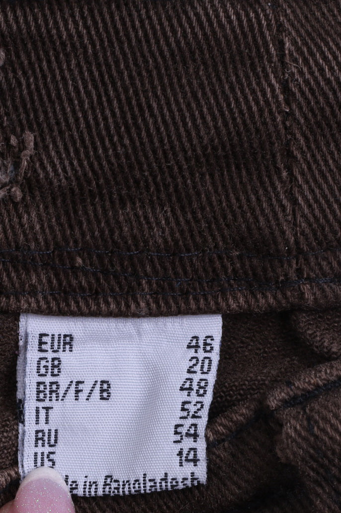 John Baner Womens 20 46 Trousers Brown Cotton Jeans Casual Pants