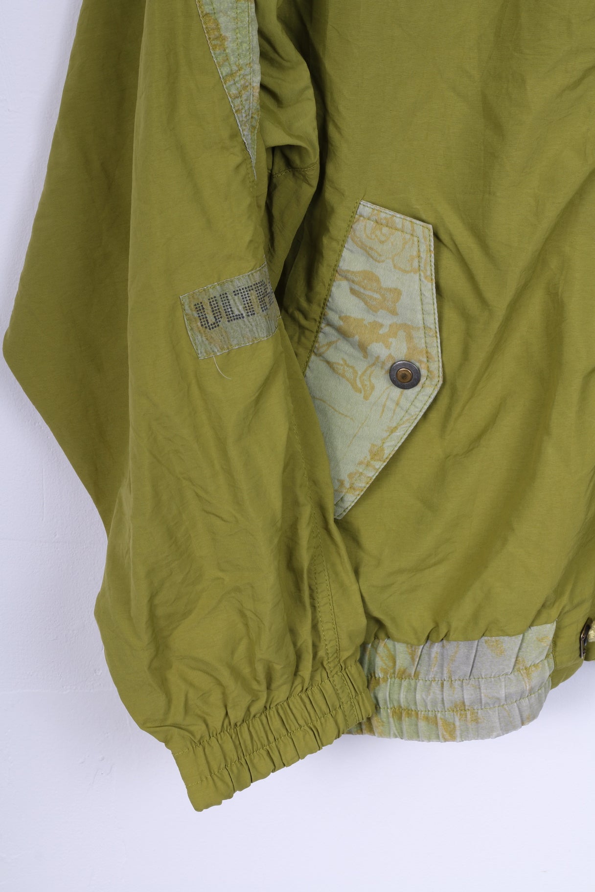 Etirel Mens XL Track Top Jacket Green Zippered Vintage Livestyle Lightweight Top