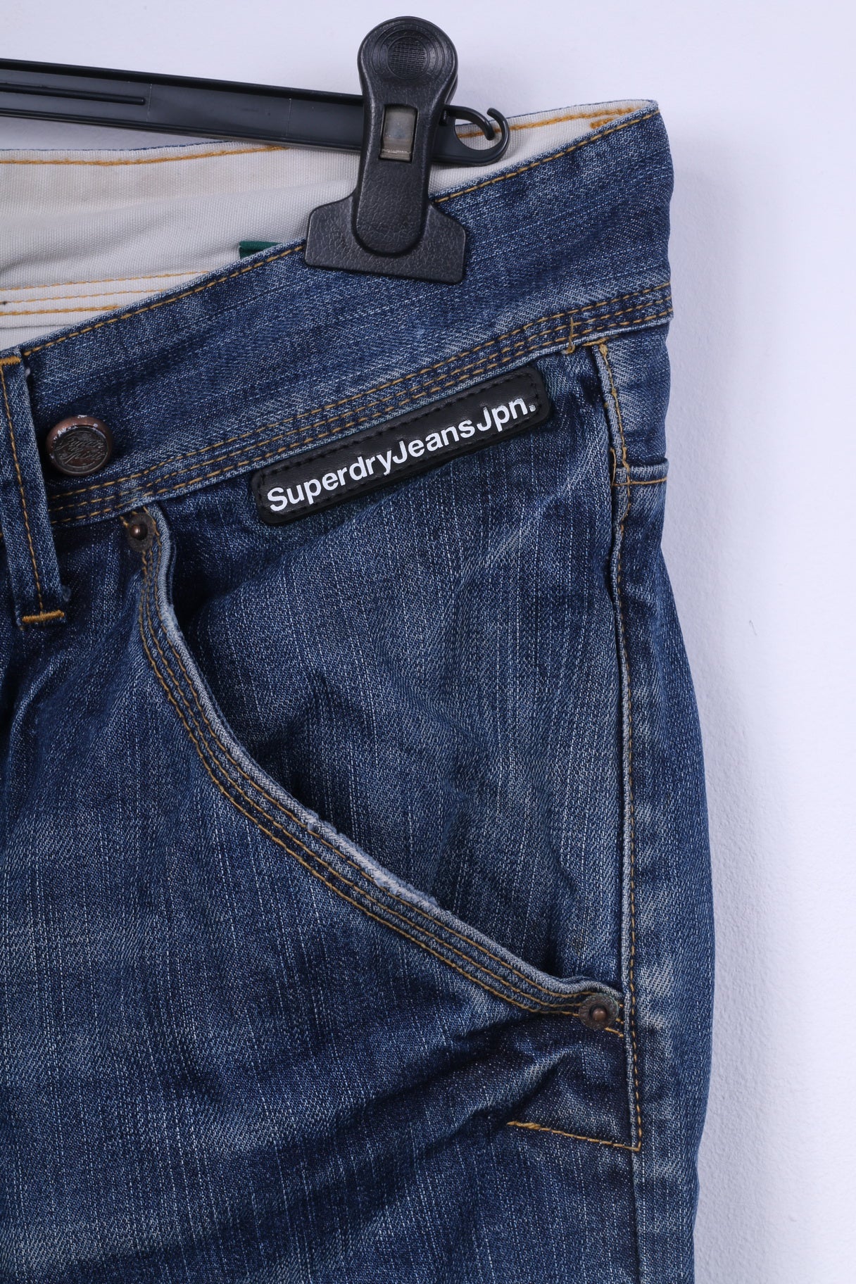 Superdry Mens W36 L32 Trousers Denim Jeans Navy Cotton Japan Pants