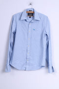 Abercrombie & Fitch Mens M Casual Shirt Blue Striped Cotton Long Sleeve Muscle