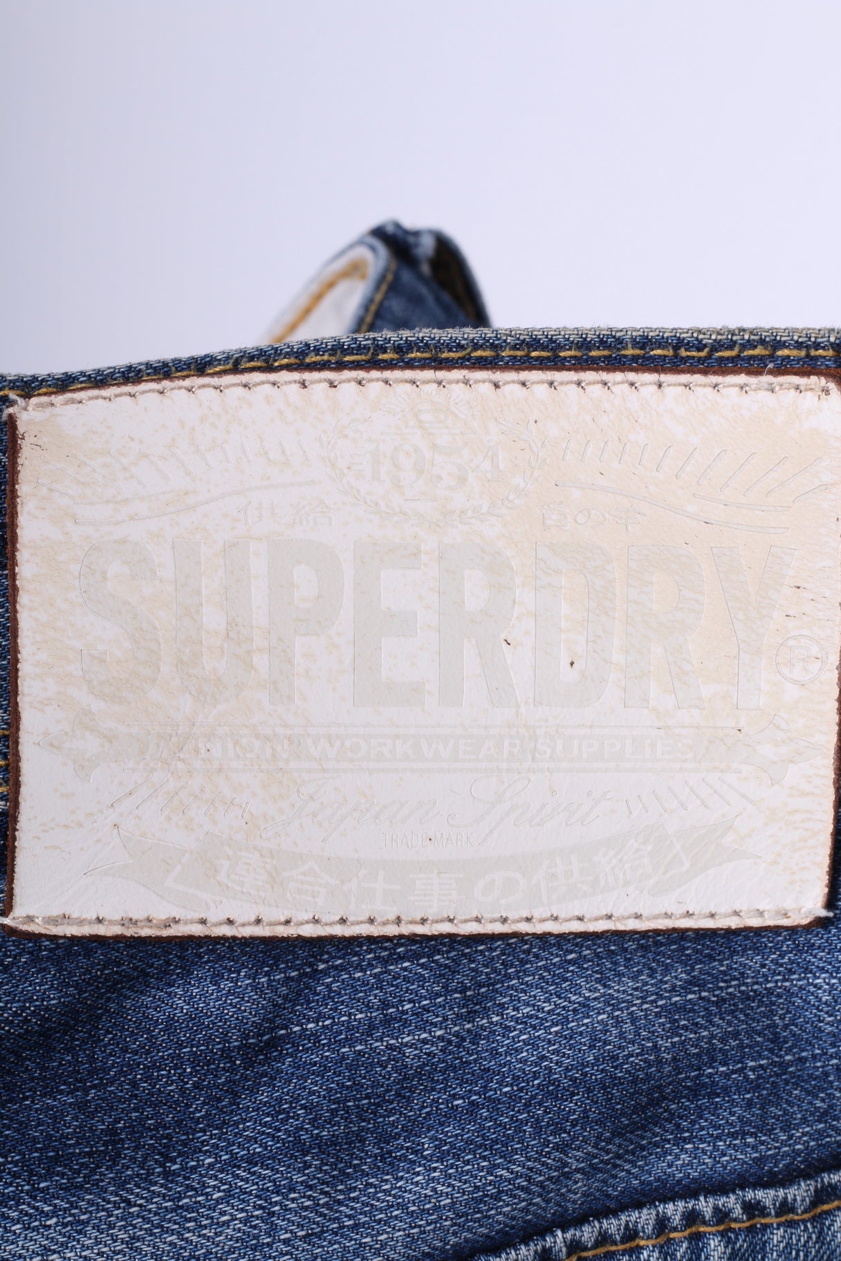 Superdry Hommes W36 L32 Pantalon Denim Jeans Marine Coton Japon Pantalon