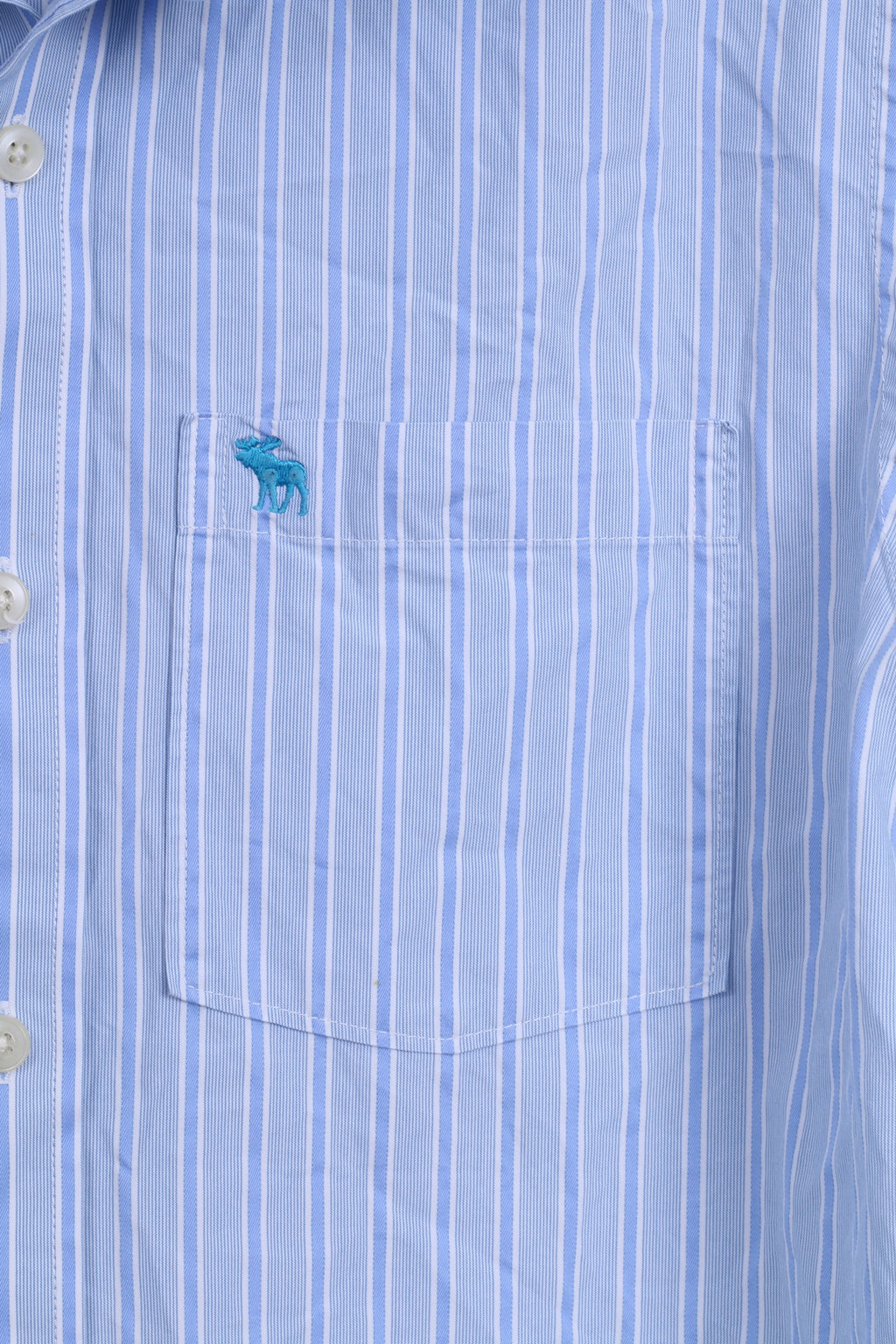 Abercrombie &amp; Fitch Chemise décontractée M pour homme en coton rayé bleu à manches longues