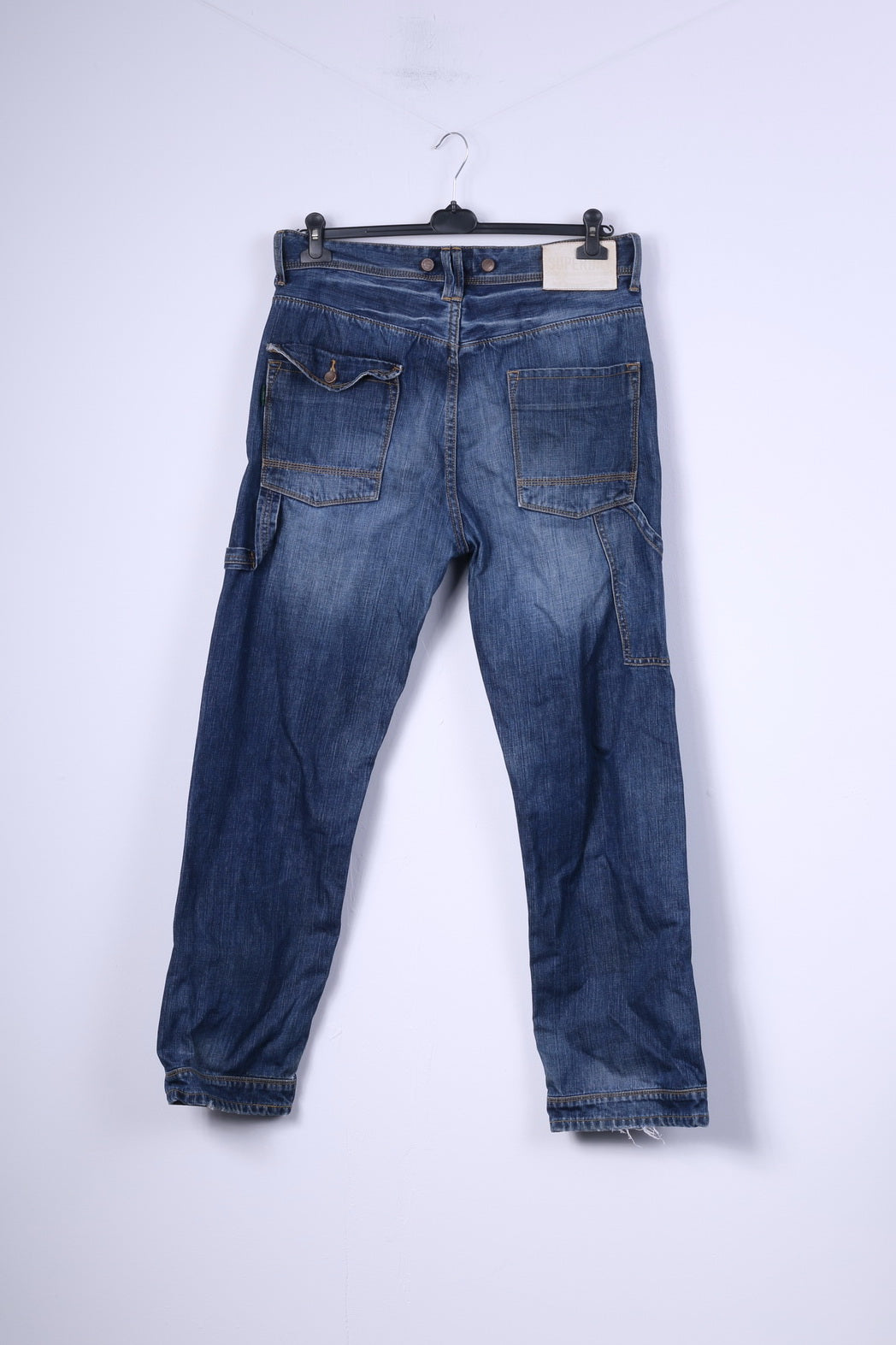 Superdry Mens W36 L32 Trousers Denim Jeans Navy Cotton Japan Pants