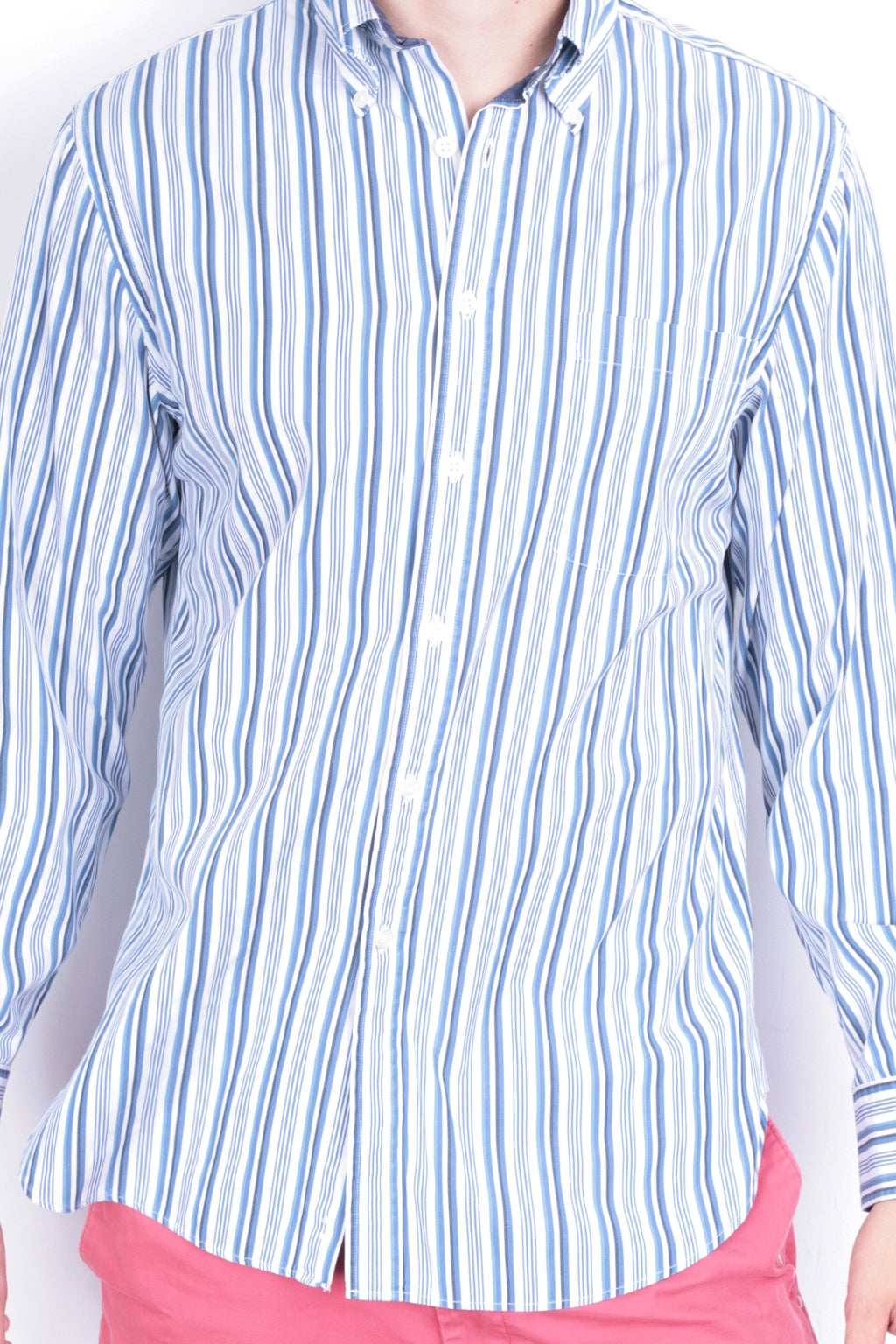 Charles Tyrwhitt Mens M Casual Shirt Striped Buttons Down Collar Cotton - RetrospectClothes