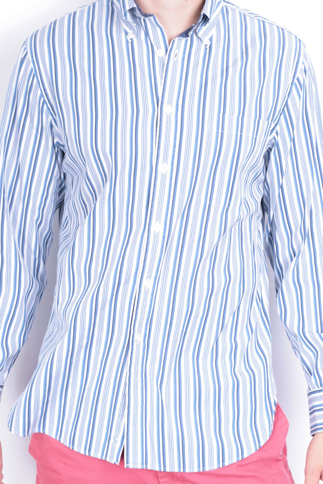 Charles Tyrwhitt Mens M Casual Shirt Striped Buttons Down Collar Cotton - RetrospectClothes