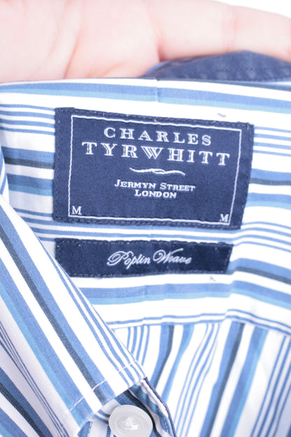 Charles Tyrwhitt Mens M Casual Shirt Striped Buttons Down Collar Cotton - RetrospectClothes