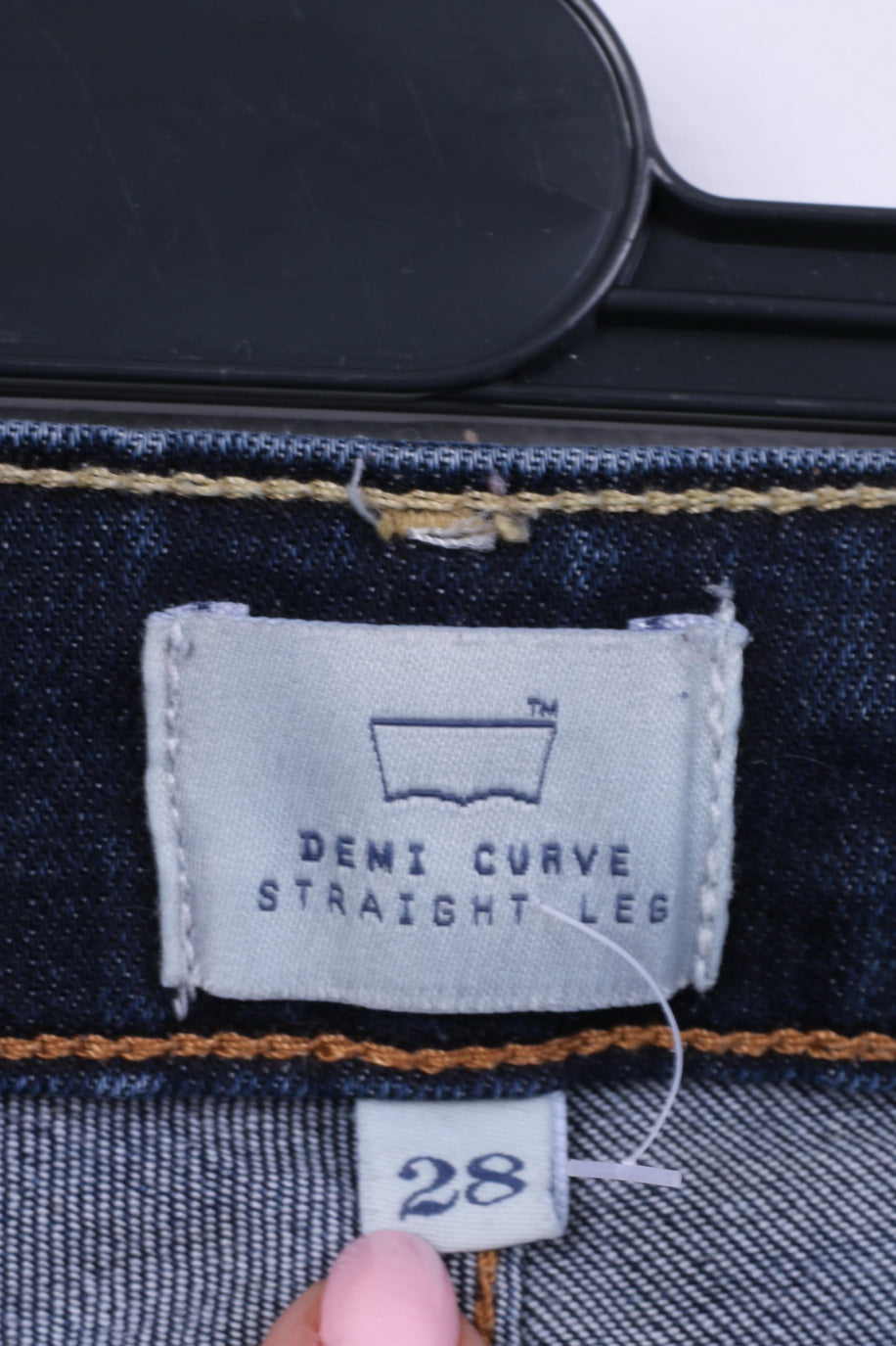 Levis San Francisco Womens 28 Trousers Denim Jeans Navy Denim Curve Straight Leg Cotton