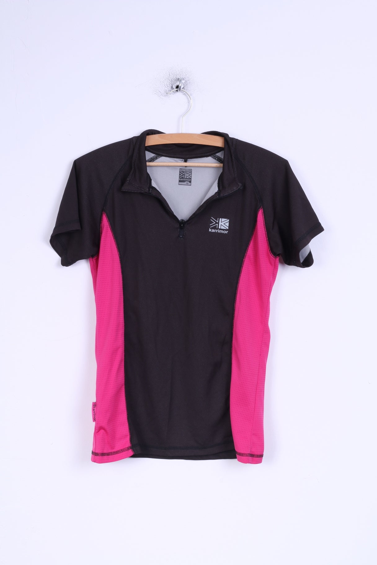 Karrimor Womens 10 M Shirt Plum Pink Zip Neck Stretch Outdoor Top Running