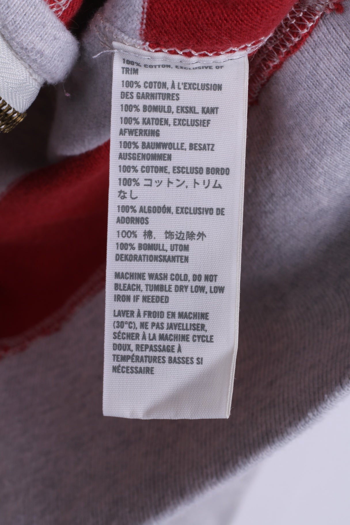 Hollister Mens S Sweatshirt Grey Striped Cotton Stretch Hoodie Zip Up Top